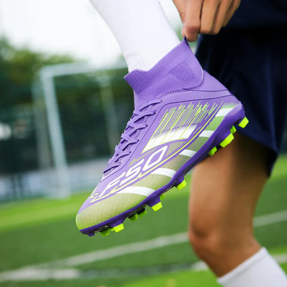 Nouvelles chaussures de football pour hommes, antidérapantes, à la cheville, chaussures de sport TF/FG, chaussures de football professionnelles pour garçons, baskets unisexes confortables