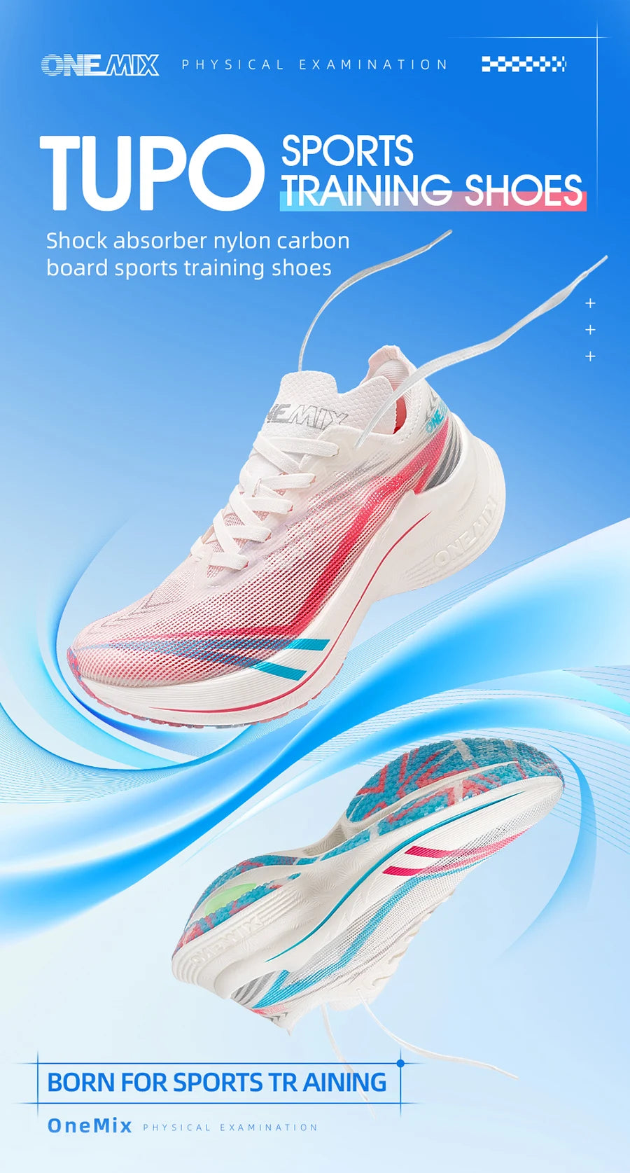 ONEMIX New Marathon Carbon Plate Running Racing Shoes Men Professional Stable Support Shock-relief Ultra-light Rebound Sneakers