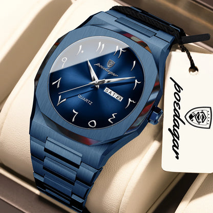 Reloj POEDAGAR de lujo para hombre, de cuarzo, resistente al agua, de acero inoxidable, reloj masculino con fecha y día de la semana, relojes de negocios para hombre, Reloj Hombre