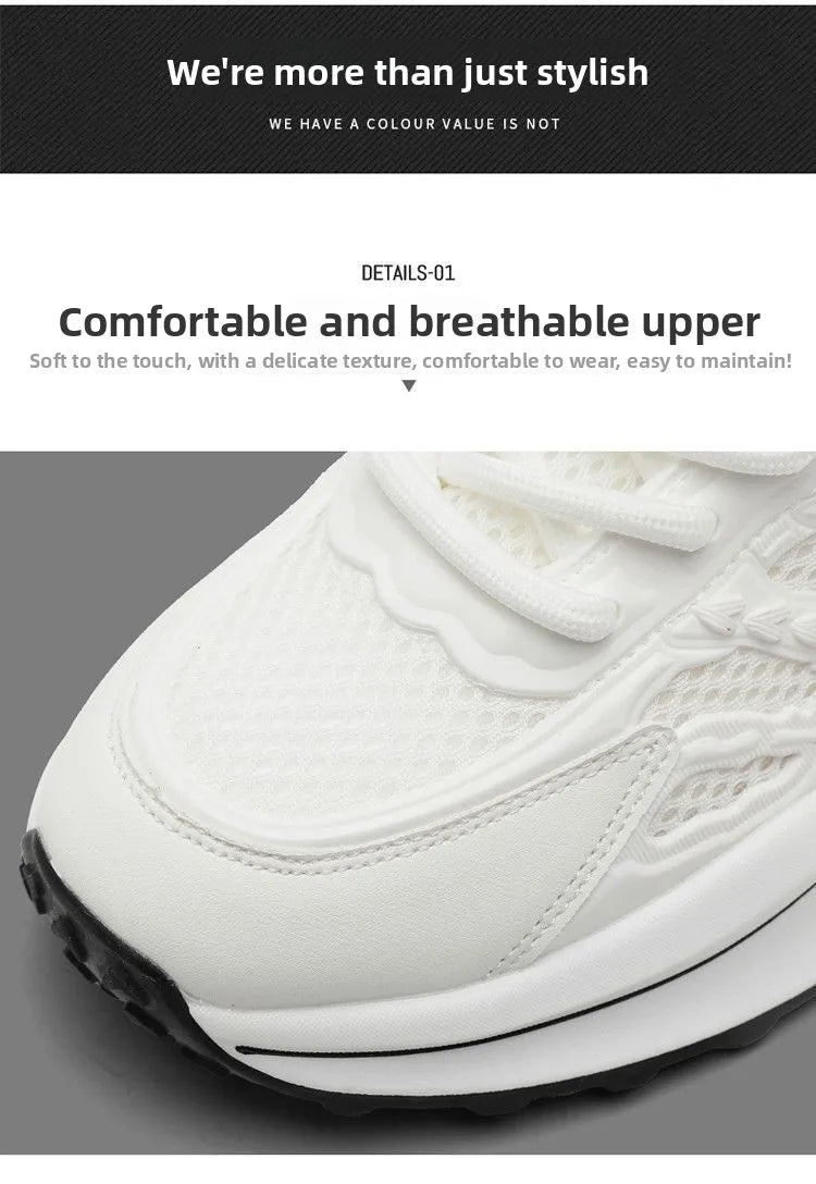 Men's Summer 2025 New Soft Bottom Breathable Mesh Sports Shoes Casual Versatile White Sneakers Lightweight Comfortable Runnin...