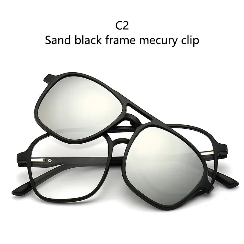 2026 Mirror Magnetic Attraction Polarized Sunglasses 2 Iin 1 Clip Cycling Glasses Dazzling Men Double-Barreled Glasses Women