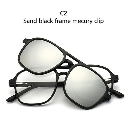 2026 Mirror Magnetic Attraction Polarized Sunglasses 2 Iin 1 Clip Cycling Glasses Dazzling Men Double-Barreled Glasses Women