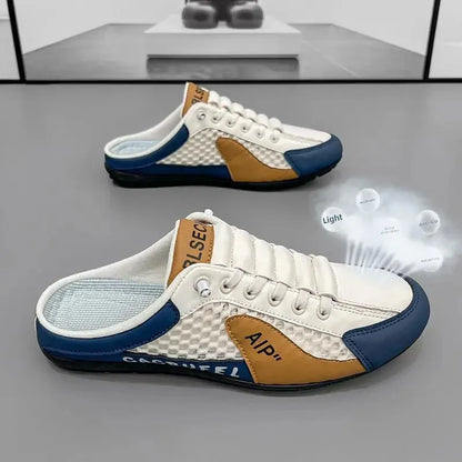 Ανδρικά casual αθλητικά παπούτσια slip-on με κορδόνια, αναπνεύσιμο mesh, unisex, για άνοιξη και φθινόπωρο, χαμηλά, επίπεδα, γρήγορη και εύκολη εφαρμογή