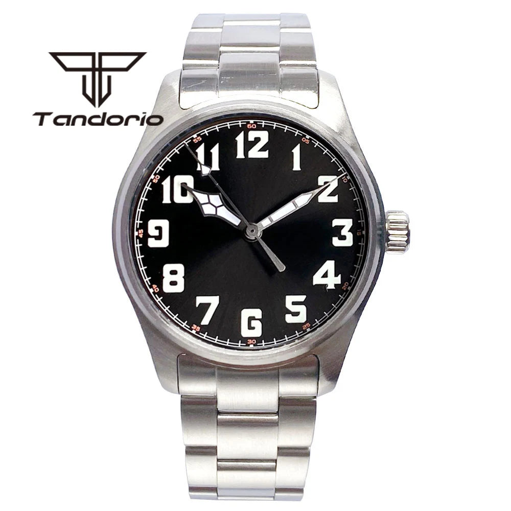 Tandorio 39mm Diving Pilot Automatic Watch for Men NH35/PT5000/Miyota8215 Movement AR Sapphire Crystal 20BAR Waterproof Luminous