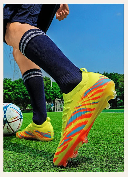 Botas de fútbol para hombre, deportivas, ultraligeras y antideslizantes, para exterior, tacos de adulto para partido, unisex, cómodas para césped, alta calidad