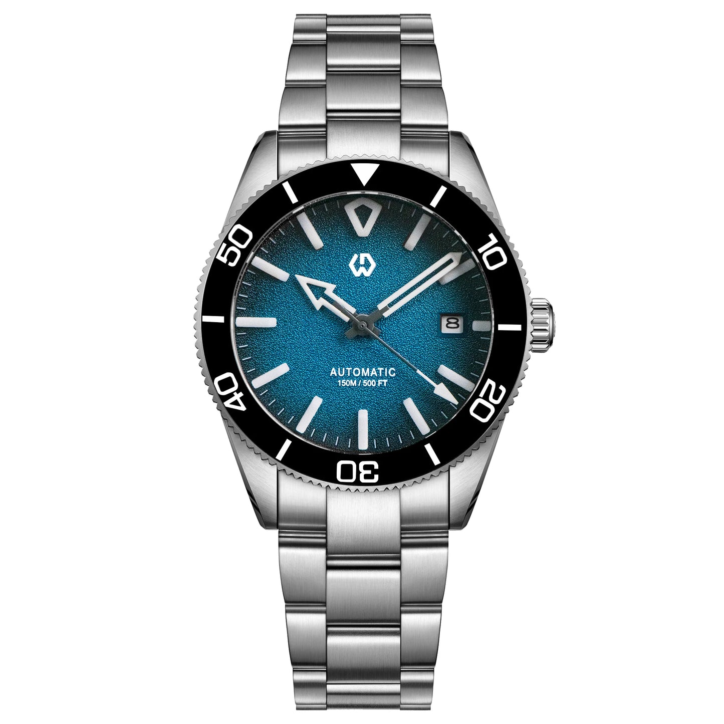 WSD9017 Men's Automatic Watch Mechanical 3D Dimensional Luminous Watch Needle Ceramic Bezel 150 Meters Waterproof Diving