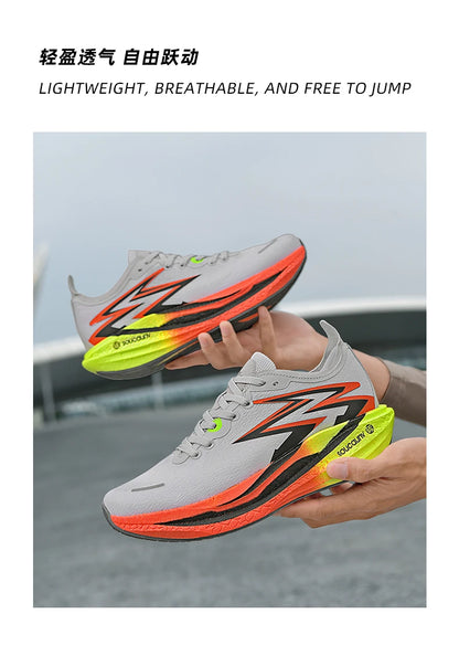 NEW Running Shoes Carbon Board Marathon Men Sports Breathable Lightweight Women's Comfortable Athletic Nonskid Sneakers Casual