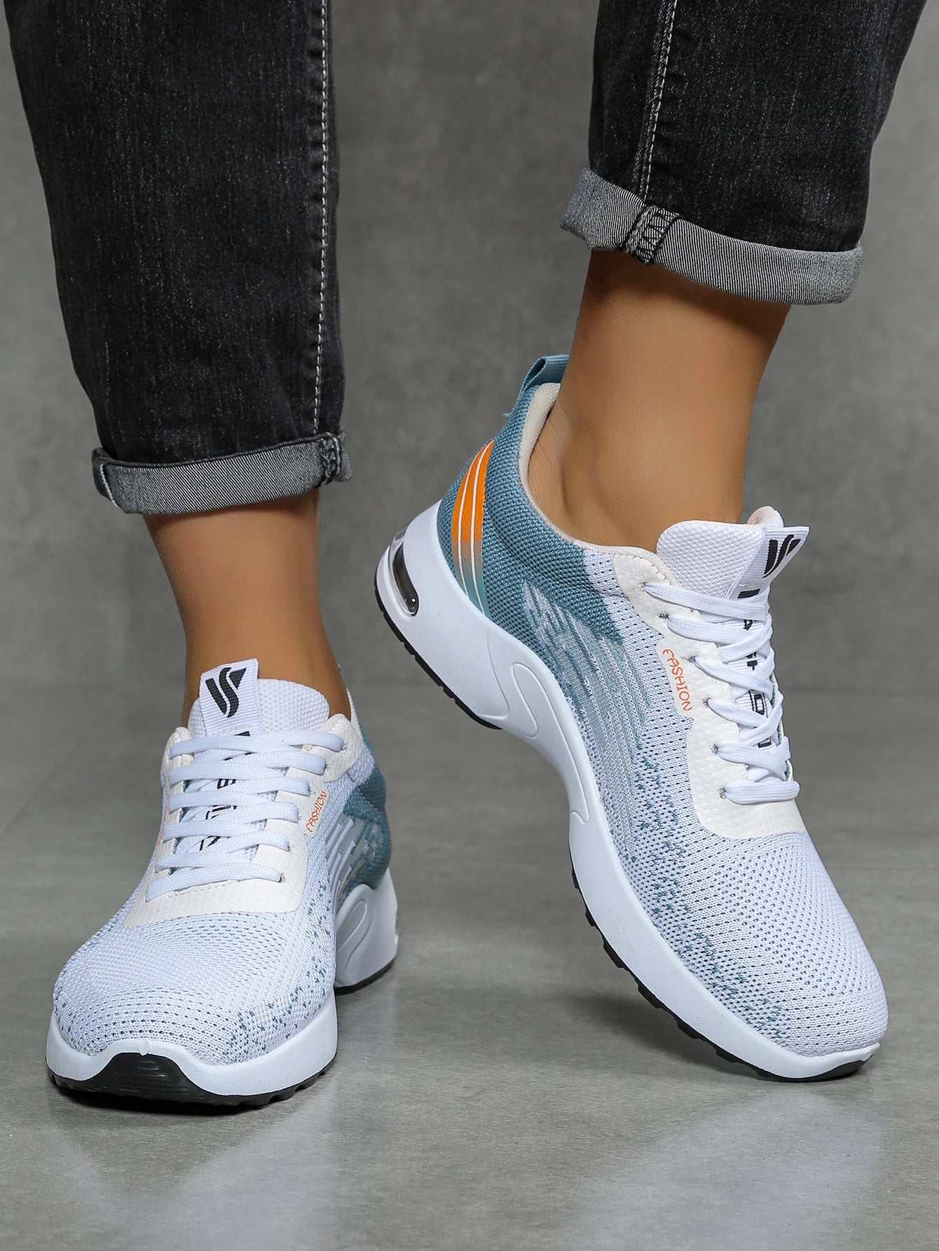 Scarpe da uomo, scarpe casual da uomo, mesh traspirante, ammortizzate ad aria, suola morbida, scarpe sportive alla moda color block