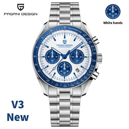 PAGANI DESIGN 2026 New Meteorite pattern dial Luxury Quartz Watch For Men Speed Sport Chronograph AR Sapphire crystal Wristwatch