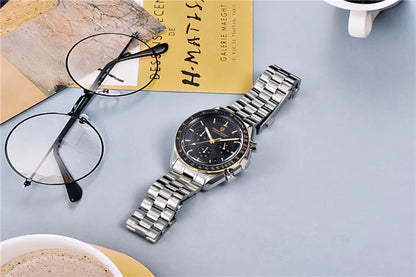 PAGANI DESIGN – Nouvelle montre à quartz de luxe pour homme, dotée d’un cadran à motif météorite, chronographe sportif, verre saphir avec traitement antireflet.