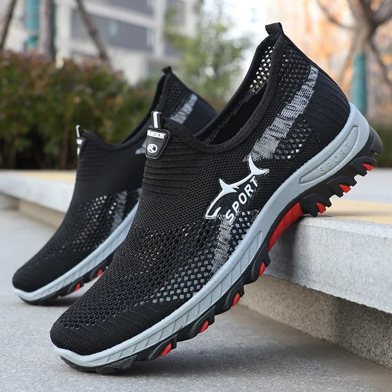 Letnie sneakersy męskie – sportowe buty męskie z siateczki, oddychające buty sportowe z płótna, lekkie sneakersy, tanie buty, wyprzedaż