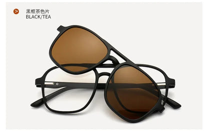2026 Mirror Magnetic Attraction Polarized Sunglasses 2 Iin 1 Clip Cycling Glasses Dazzling Men Double-Barreled Glasses Women