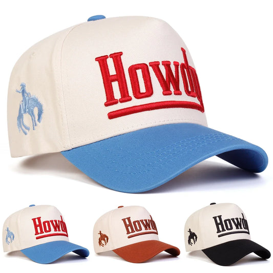 Unisex HOWDY Letter Embroidery Baseball Caps Spring Autumn Outdoor Adjustable Casual Hats Sunscreen Hat Sports Cap