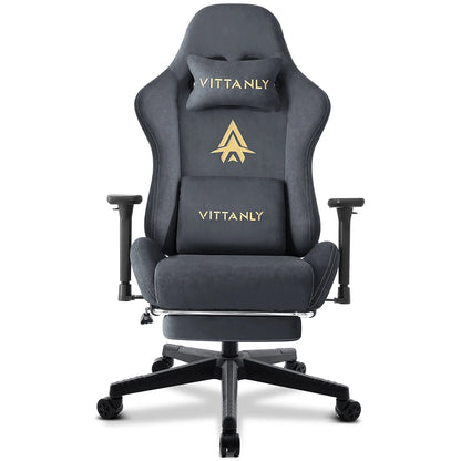 HAPIHAPPY Fashion Gaming Chair Genuine Computer Office Chair with Pocket Spring Cushion Linkage Armrests and Footrest Game Chair