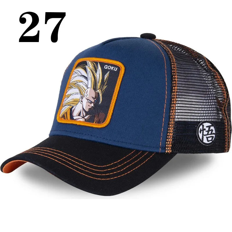 Dragon Ball DRAGONBALL sieťovaná čiapka, kreslená sieťovaná čiapka, pánska a dámska bejzbalová čiapka, módna čiapka s nášivkou, trucker čiapka