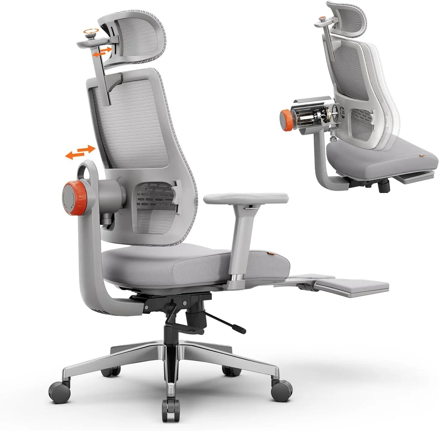 Newtral MAGICH-GPRO Home Office Desk Chair with Footrest, Auto-Following Backrest & Headrest, 4D Armrests, 96°-136° Recline