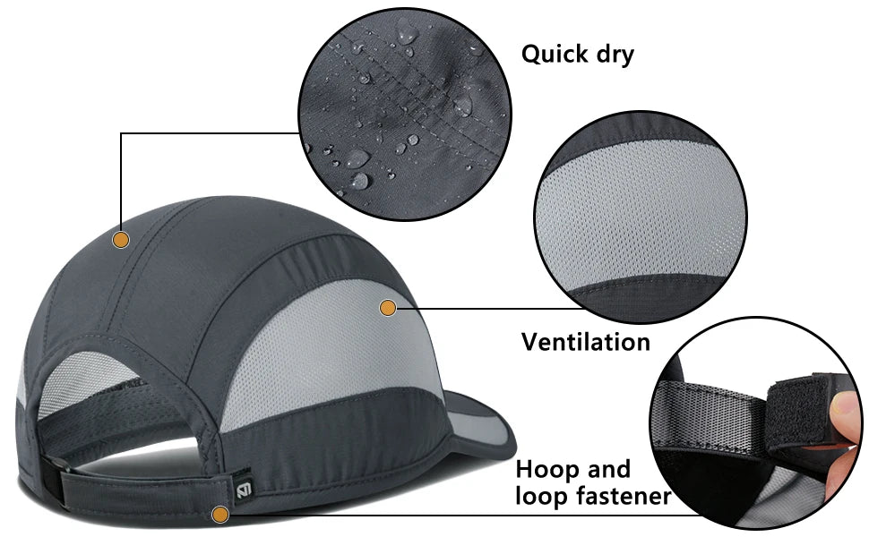 【GADIEMKENSD】 Unstructured Quick Dry Sports Cap Summer Sun Hat for Unisex UV Protection  Baseball Caps M37