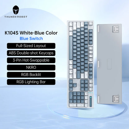 Thunderobot K104S Mechanical Keyboard Full-Size 104 Keys Wired Office Gaming Keyboard ABS Shine-through Keycaps For PC Laptop
