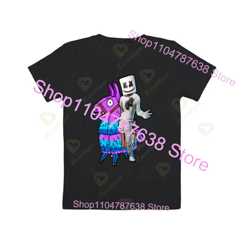 T-shirt Peely Fortnite girocollo estiva a maniche corte, top streetwear Battle Royale per abbigliamento casual