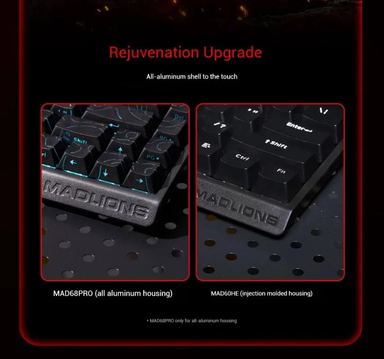 Madlions mad60he Mad60 Mad68 HE Mechanical Keyboard Magnetic Switch Mad60he Wired Game Keyboard Rapid Trigger Rgb Keyboard