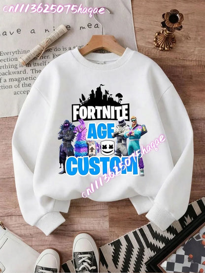 2026 Детски суитшърти с качулка Fortnites, аниме Fortress Night, пролетно-есенни худита за игра, спортно облекло за деца, подарък