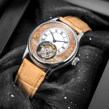 Merkur 100% Tourbillon Watch Men's Sapphire Watch For Men Mechanical Wristwatches Relogio Masculino Purple Business Watch 42mm