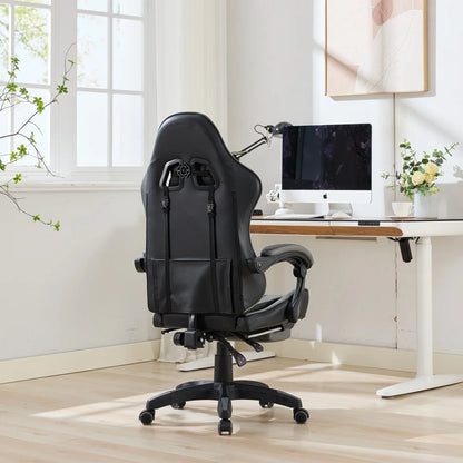 Ergonomic Rotating Gaming Chair, 360 Reclining Office Chair °   Pivoting, Height-Adjustable, Footrest, Headrest