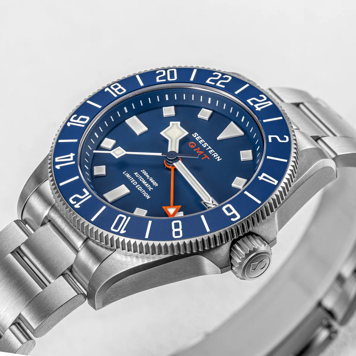 SEESTERN Titanium Diver Men of Watch GMT Automatic Mechanical Wristwatch NH34 Movement Sapphire Crystal 200M Waterproof Lume New