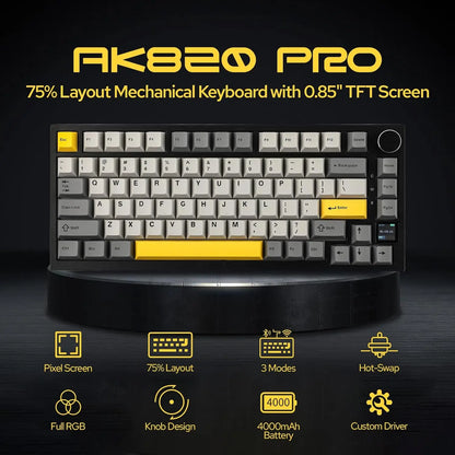 AJAZZ AK820 Rotary Volume Buttons Hot-Swappable Keys For Office AndHome Mechanical Keyboards DIY