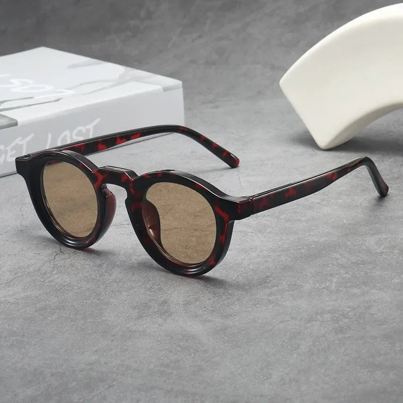 New Retro Round Small Frame Sunglasses Personalized High-end Men's and Women's Glasses Fashion Trend UV Resistant Sunglasses