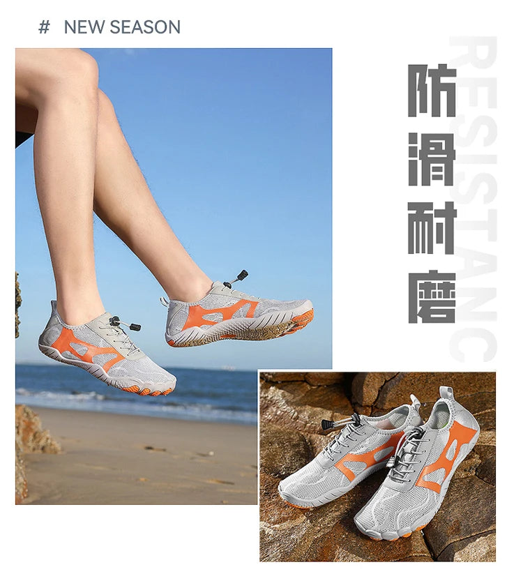 Unisex Wide Toe Barefoot Water Shoes Quick Dry Breathable Soft Sole Beach Aqua Shoes Lightweight Swimming Water Sports Sneakers
