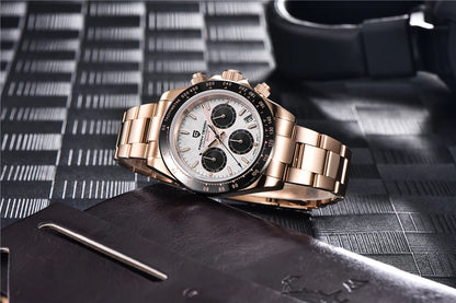 40mm New V2 PAGANI DESIGN Men's Quartz Watches Sapphire Retro Chronograph Stainless Steel Waterproof Watch Men Relogio Masculino