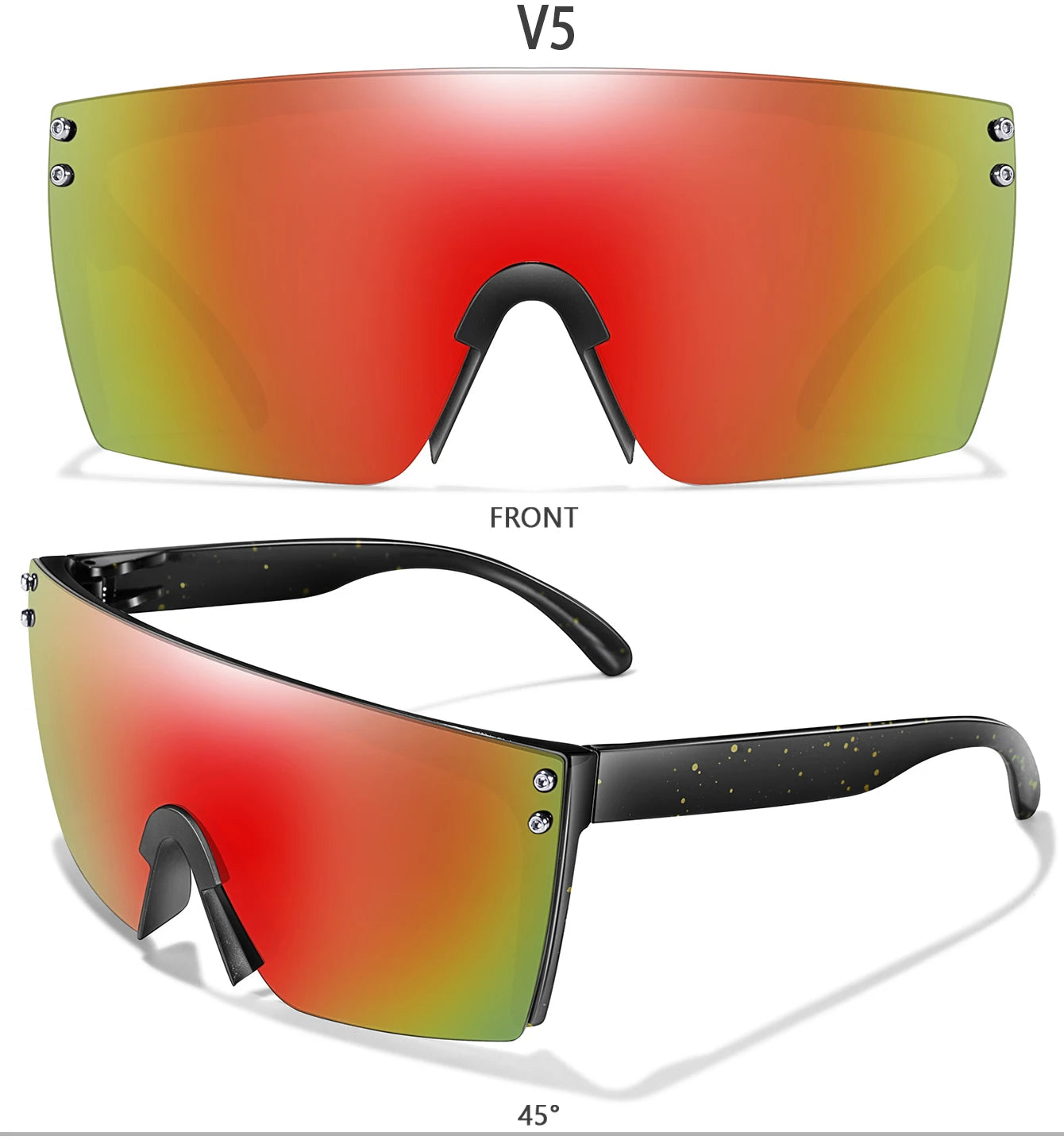 3 Pairs Fishing Sunglasses Men and Women Square Oversize Windproof Shades with UV Protection for Outdoor Cycling Hiking