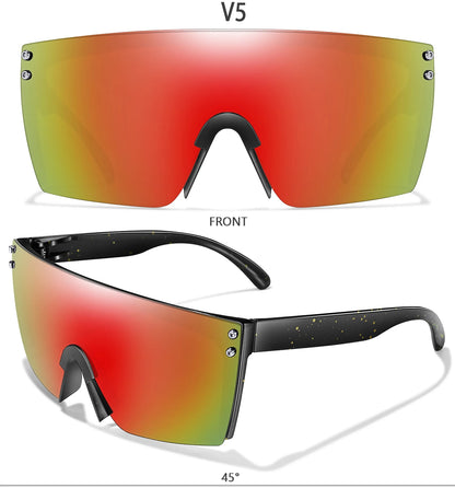 3 Pairs Fishing Sunglasses Men and Women Square Oversize Windproof Shades with UV Protection for Outdoor Cycling Hiking
