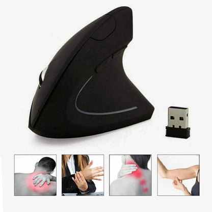 2.4G Wireless Mouse Vertical Game Mouse Ergonomics 1600DPI PC Laptop Office Mini Game Mouse