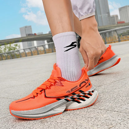 Mens Sports Shoes New Marathon Casual Sports Lightweight Running Shoes Youth Comfortable Mesh Cushioning Outdoor Fitness Shoes