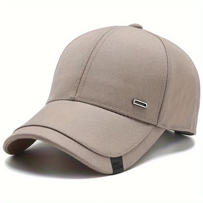 Unisex Square Silver Buckle Label Baseball Caps Spring Autumn Outdoor Adjustable Casual Hats Sunscreen Hat