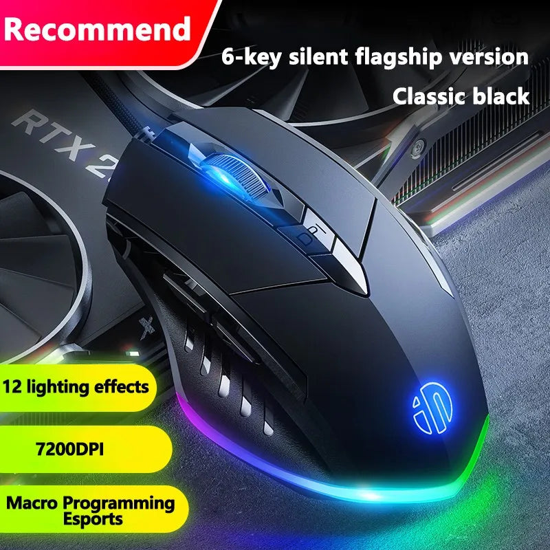 Inphic W1 Wired Mouse Esports Gaming Mouse Macro Programming Definition to Adjust DPI Silent Office Mouse