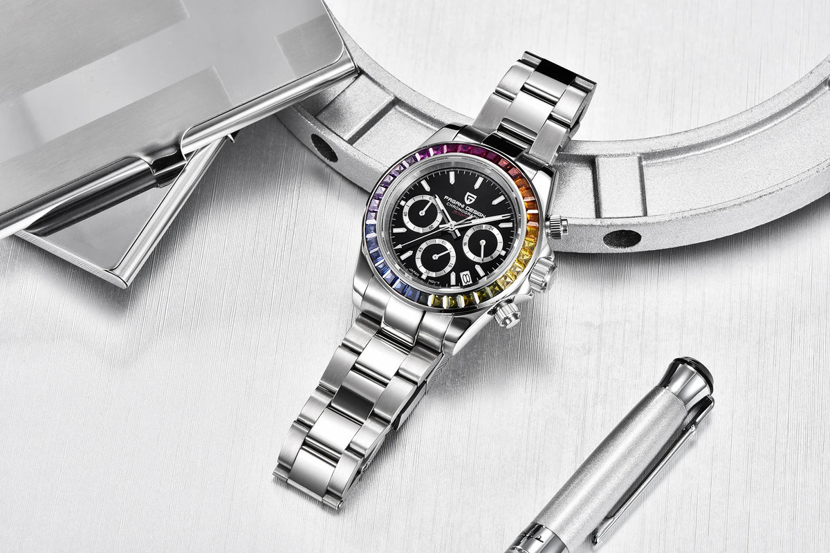 Reloj cronógrafo para hombre PAGANI DESIGN: reloj de pulsera de cuarzo de lujo, luminiscente y resistente al agua.