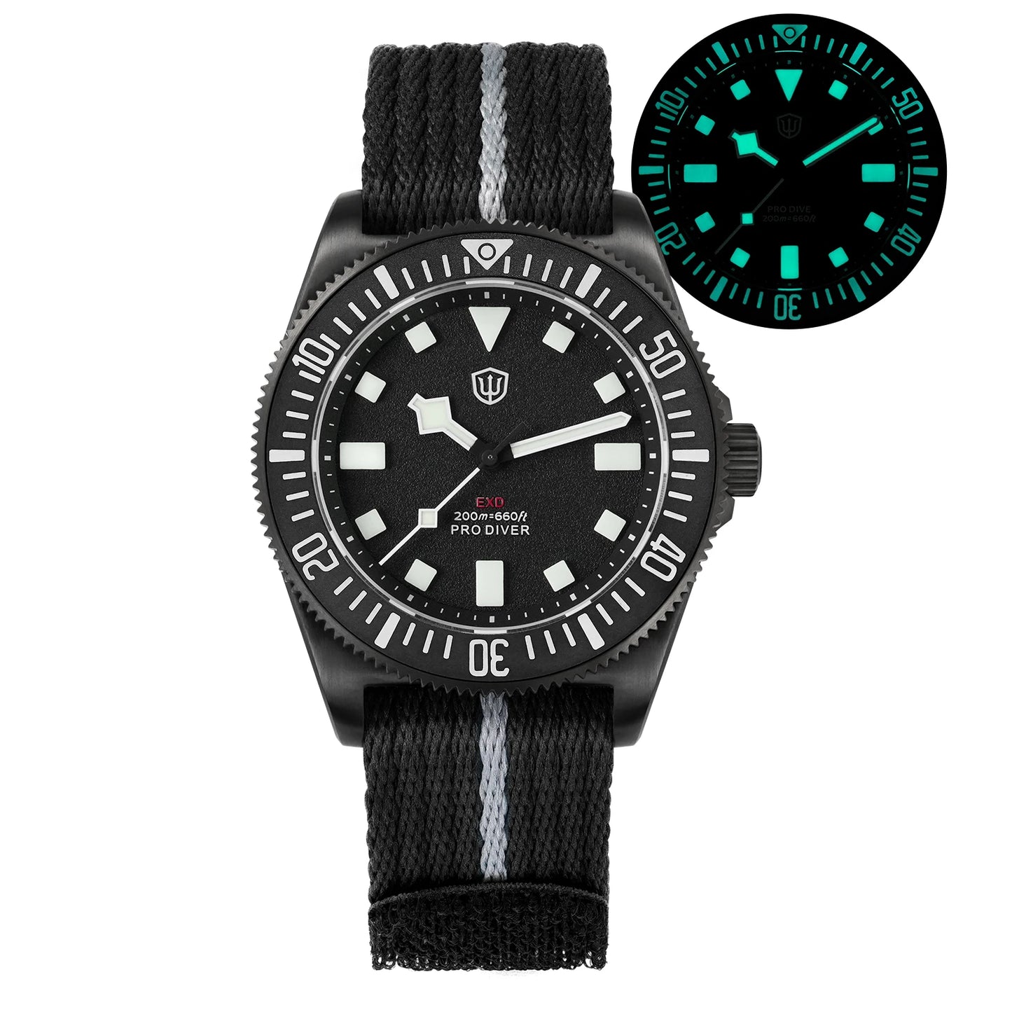 Watchdives EXD V2 40mm Titanium Watch Exchangeable X Design VH31 Sweep Second Movement Quartz Watches Luminous Waterproof 200M