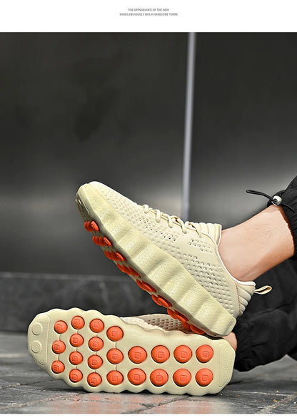 Men's Comfortable Casual Sneakers with Foot Sensing Massage Technology Women's Sports Breathable Lightweight Training Shoes