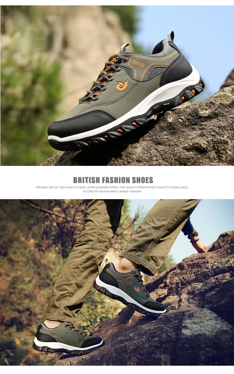 Zapatillas de senderismo EVA para hombre, impermeables, antideslizantes, de cuero, para deportes al aire libre, camping, running y jogging, novedad 2025