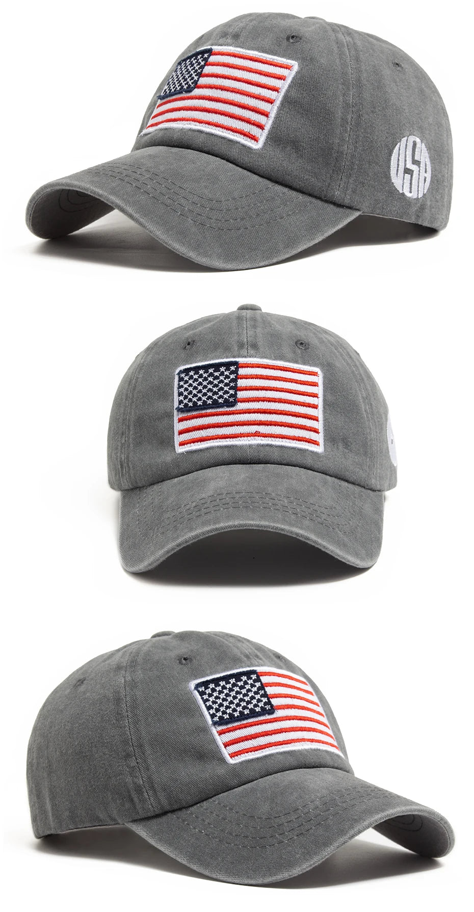 USA-Flagge Herren-Baseballkappe Retro-Stickerei Gewaschene Baumwolle Dad Hats Mode Damen Hip-Hop-Kappen Sommer Outdoor-Sonnenvisier-Hut