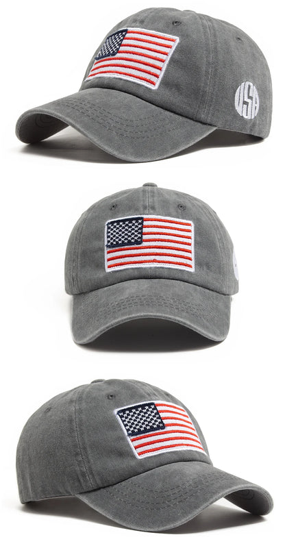USA-Flagge Herren-Baseballkappe Retro-Stickerei Gewaschene Baumwolle Dad Hats Mode Damen Hip-Hop-Kappen Sommer Outdoor-Sonnenvisier-Hut