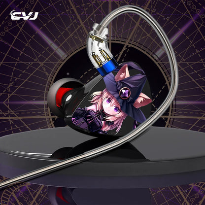 CVJ Nightelf in ear earphones Dual-channel three-unit  3.5mm metal plug earphone with silver-plated wire rod