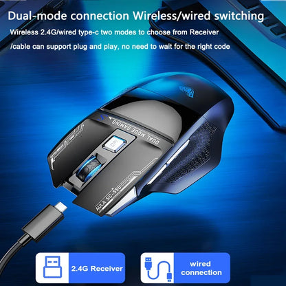 AULA SC550 Wireless Gaming Mouse Dual-mode Rechargeable Luminous Mechanical gaming mouse for Desktop/laptop E-sports USB Mouse
