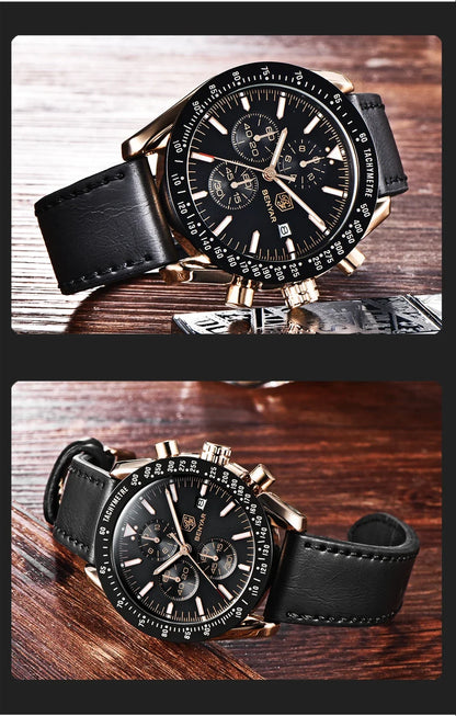 Montre homme BENYAR 5140, montre de sport décontractée, montre à quartz de luxe étanche, chronographe militaire de marque haut de gamme.