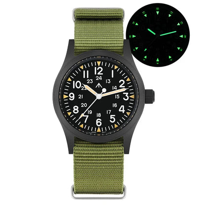 Militado ML05 38mm Men Watch VH31 Quartz Military Watches Domed Sapphire AR Coating 100m Waterproof Stainless Steel Wristwatch