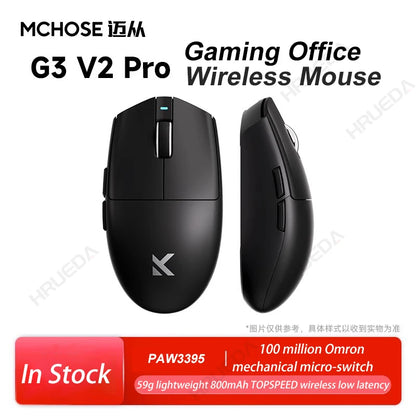 MCHOSE G3 V2 Pro Wireless Gaming Mouse Tri-Mode Bluetooth 800mAh Rechargeable Lightweight Customized Ergonomics Esports Mouse