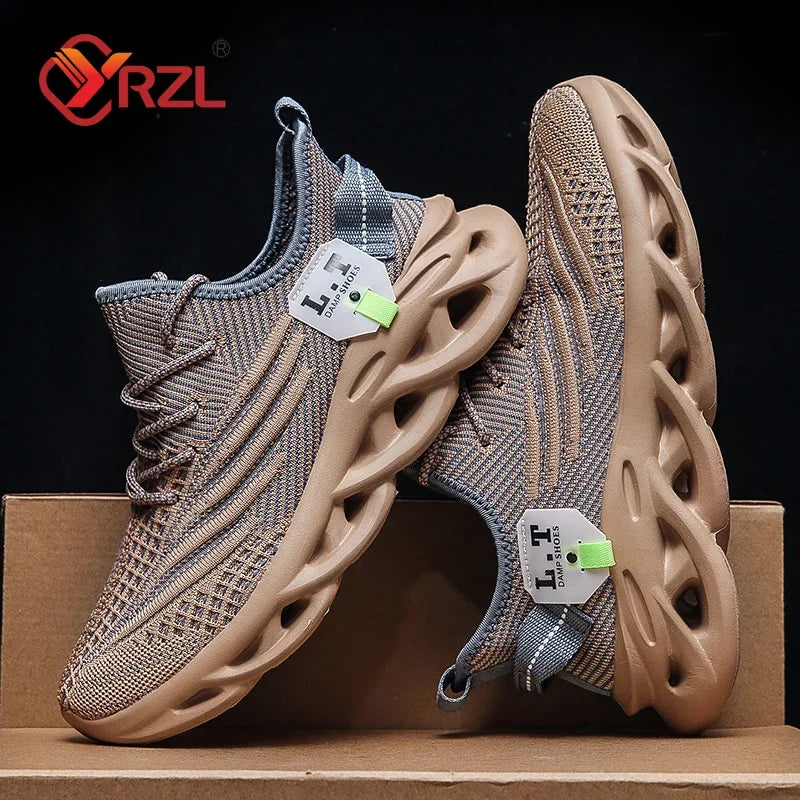YRZL Herren-Sportschuhe zum Laufen, schwarze Jogging-Schuhe, lässige Outdoor-Sneaker aus atmungsaktivem Mesh, Damen, leicht, stoßdämpfend, schwarze Tennisschuhe